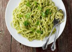 Parsley Pesto Pasta!  Basil isn't the only herb that makes a rocking great pesto.