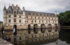 Castle over a river: Château de Chenonceau in Loire Valley, France