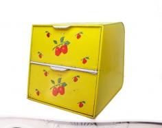 Vintage Apple Bread Box Vintage Yellow Bread Box Tin Bread Box