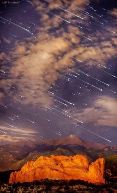 Meteor Shower Over Pikes Peak, Colorado