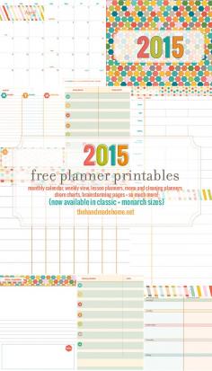 2015 free planner printables