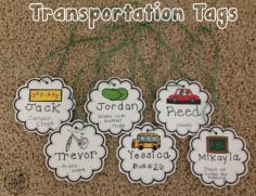 Back to School Transportation Tags: FREEBIE.  Car rider?  Day care?  Bus?  Walker?  Have kiddos wear these tags so everybody will know where to go!
