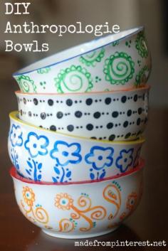 DIY Anthropologie Bowls - Anthropologie, Bowls