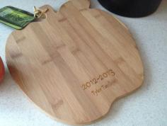 apple cutting board, engraved, teacher gift, bridal shower present, coach gift, fruit, farm kitchen