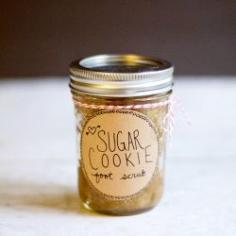 DIY Sugar Cookie Foot Scrub | This easy scrub comes together in a matter of minutes! Perfect for valentines day, a hostess gift, or for you!