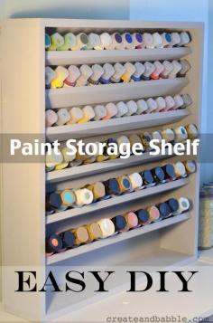 DIY Paint Storage Shelf | createandbabble.com