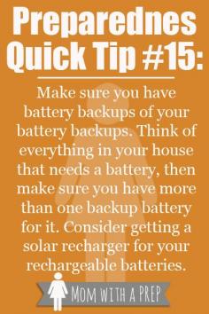 Do you have a bunch of batteries in that junk drawer in your kitchen? You probably have a pile of battery packs. But are you sure that everything you actually need is there? Look over your whole house, check what you are really going to need for an emergency, and that you have the battery backup for it. #prepare4life
