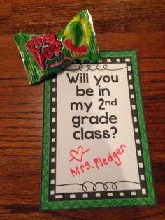 POP the question to each of your students with a Ring Pop:  Will you be in my _____ grade class?  {FREE}