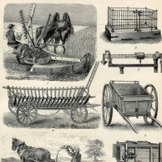 Agriculture Farming Equipment Tools Horses by AntiquePrintsAndMaps, $15.00