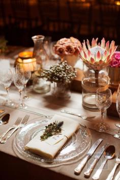elegant safari wedding with exotic centerpieces including king protea Photography: Christian Oth Studio - christianothstudi...  Read More: www.stylemepretty...