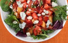 Strawberry Melon Salad from @RecipeGirl {recipegirl.com} - doesn't this look like the most refreshing thing EVER?