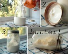 Mason Jar Homemade Butter – Shake It !