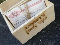 recipe box, personalized bridal shower gift, wedding present, kitchen shower, secret recipes, family recipes