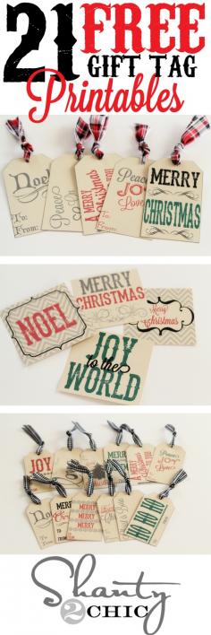 FREE Printable Christmas Gift Tags