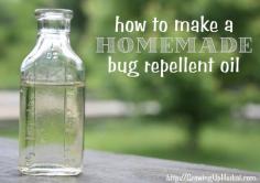 Ditch the toxic chemicals and learn how to make an easy homemade bug repellent oil - just 3 ingredients! via Primally Inspired
