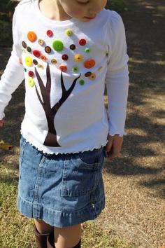 Fall Button Tree Shirt - Buttons, Fall, Shirt, Tree