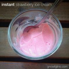 Instant Strawberry Ice Cream | Want ice cream but you didn't plan ahead and get it going? Just too busy? No ice cream maker? I've got the an...