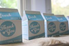 Milk and Cookies Birthday Party: Milk Carton Favor Boxes