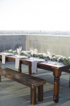 Table set up for a romantic rooftop elopement.   Photography: Something Gold Photography - somethinggoldphot...
