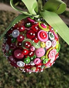 Recycled Button Ornament - Buttons, Ornament, Recycle