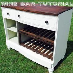 DIY Dresser to Wine Bar featured on Weekend Craft's Creative Spark Link Party!