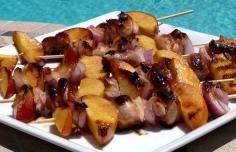 Chicken, Nectarine and Red Onion Kebabs with a simple marinade. | Noble Pig