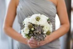 Floral Love: Succulents, Pt. 1 (Bouquets) Gray and cream rustic romantic textures :)