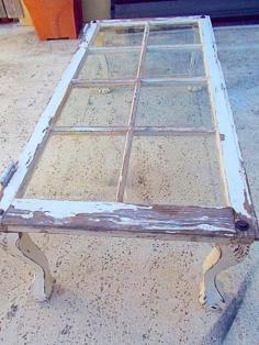 DIY Rustic Window Pane Table - Living Room, Pane, Rustic, Table, Window