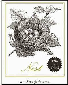 Free Bird's Nest Printable - print and hang for instant decor!