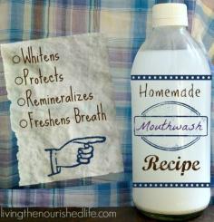 Homemade Mouthwash Recipe - Whitens and Remineralizes Teeth - The Nourished Life