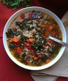 Turkey, Kale and Brown Rice Soup