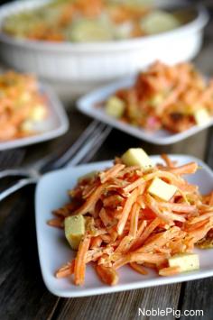 Tangy-Sweet Shredded Carrot Salad from NoblePig.com