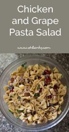 chicken and grape pasta salad - ohlardy.com