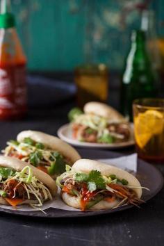 gua bao with hoisin and ginger pulled pork