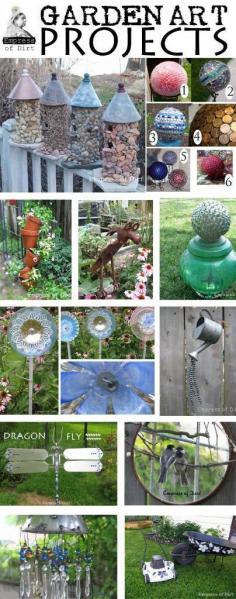 Best Garden Art Projects —Including Free Instructions! - Empress of Dirt | Garden art projects using recycled household items with free instructions. Glass garden art flowers and totems, birdhouses, garden spheres, and more!