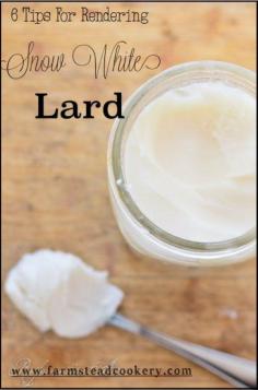 Rendering lard doesn't have to be tricky, here are 6 tricks we can use to get snow white lard. #pioneersettler