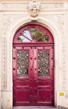 Paris pink doors by Georgianna Lane