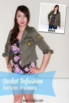 Refashioning a Jacket: Basic Altering/Tailoring Tutorial - Altering, crafts for girls, Handmade Art, Jacket, Tailoring. Click on the image for the tutorial.