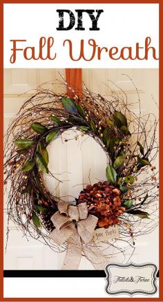 TidbitsTwine DIY Fall Wreath1 DIY Inexpensive Fall Wreath and Fancy Bow