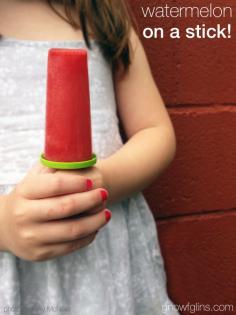 Watermelon on a Stick | Sometimes you just can't finish a big watermelon! So, preserve it by making "watermelon on a stick" -- watermelon po...