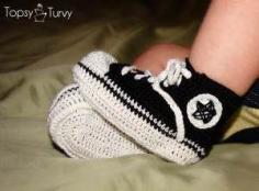 The Homestead Survival | Converse Baby Tennis Shoes Free Crochet Pattern