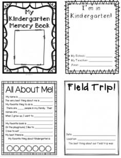 Kindergarten Memory Book: 32 pages (blackline) to create a special treasure for students and their parents! $