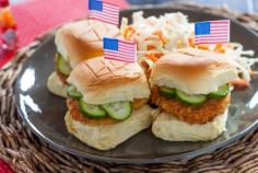 Buttermilk Fried Chicken Sliders with Homemade Pickles & Coleslaw