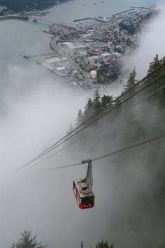 Cable car in Skagway, Alaska, United States.