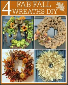 FOUR FAB FALL WREATHS DIY'S- easy and detailed diy's tonegableblog.com