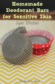 Natural Deodorant Bar Recipe for Sensitive Skin @ Healy Eats Real #natural #deodorant #recipe #DIY #sensitive #skin