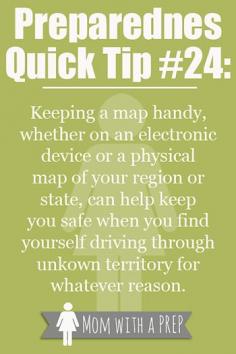 Mom with a PREP | While in everyday driving mode, you probably know exactly where you are and where you are going,  but what happens if you are in unfamiliar territory...or  an emergency happens & you are forced to drive in an unknown route...having a map can truly save you!  #prepare4life