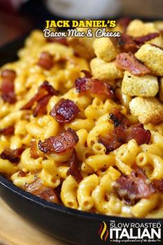 Jack Daniel's Smoky Bacon Mac and Cheese. ☀CQ #southern #recipes