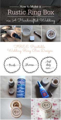 Check this out! How to Make a Rustic Ring Bearer Box | ahandcraftedweddi... #wedding #rustic #ringbearer #freeprintable