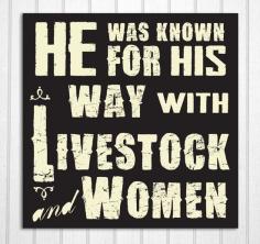 Mans Vintage Style Humorous Wood Sign Cattle Pig Sheep Horses